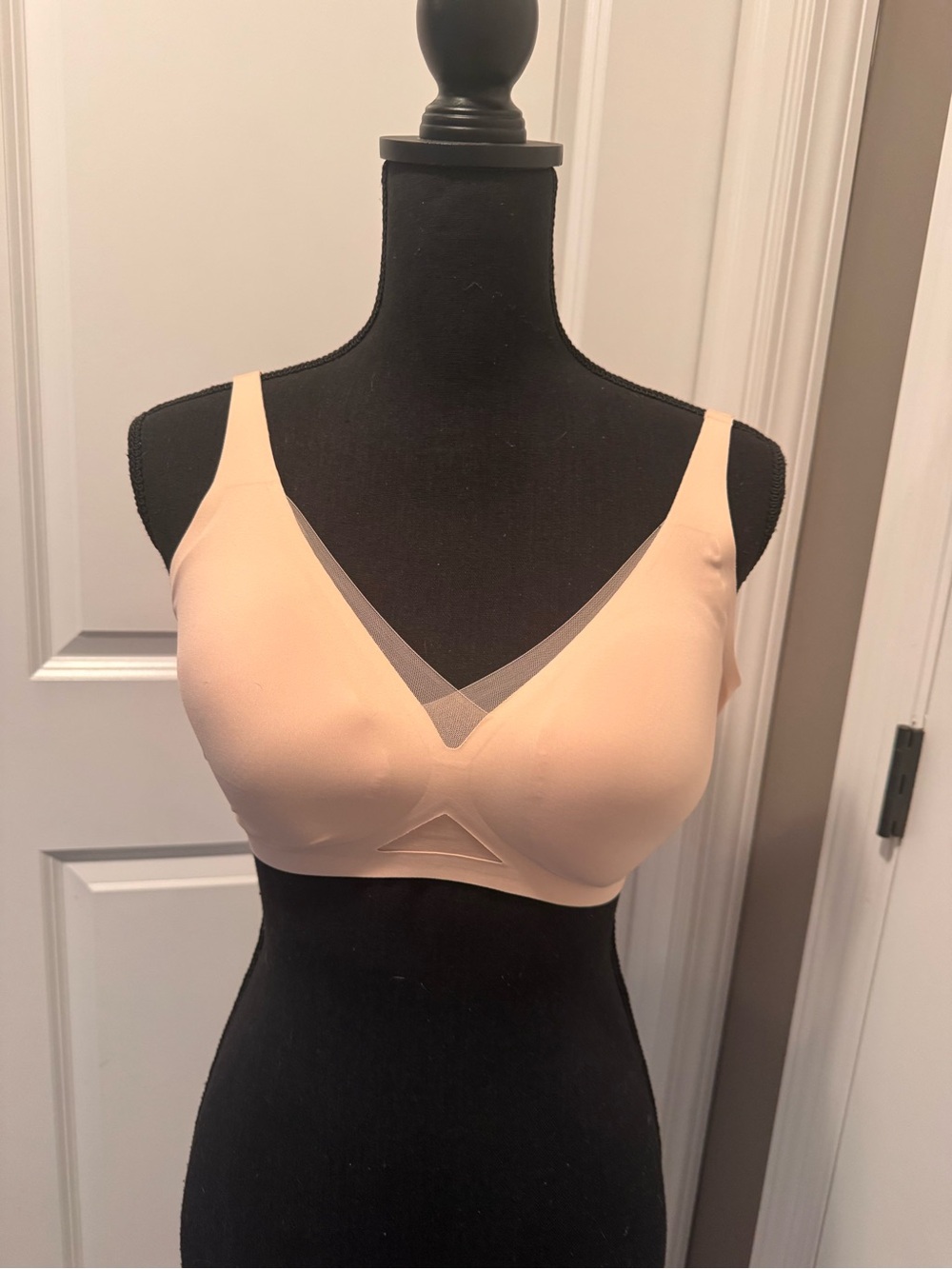 Honeylove Nude Wireless Comfort Bra with Mesh V-Neck